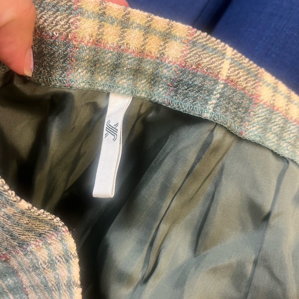Jaeger London Wool Skirt Vintage Plaid pencil skirt size 12 from Great Britain - Picture 7 of 8